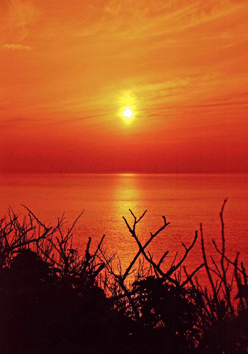 十几年前用佳能相机拍摄的胶片照片在威海海驴岛拍摄的日出