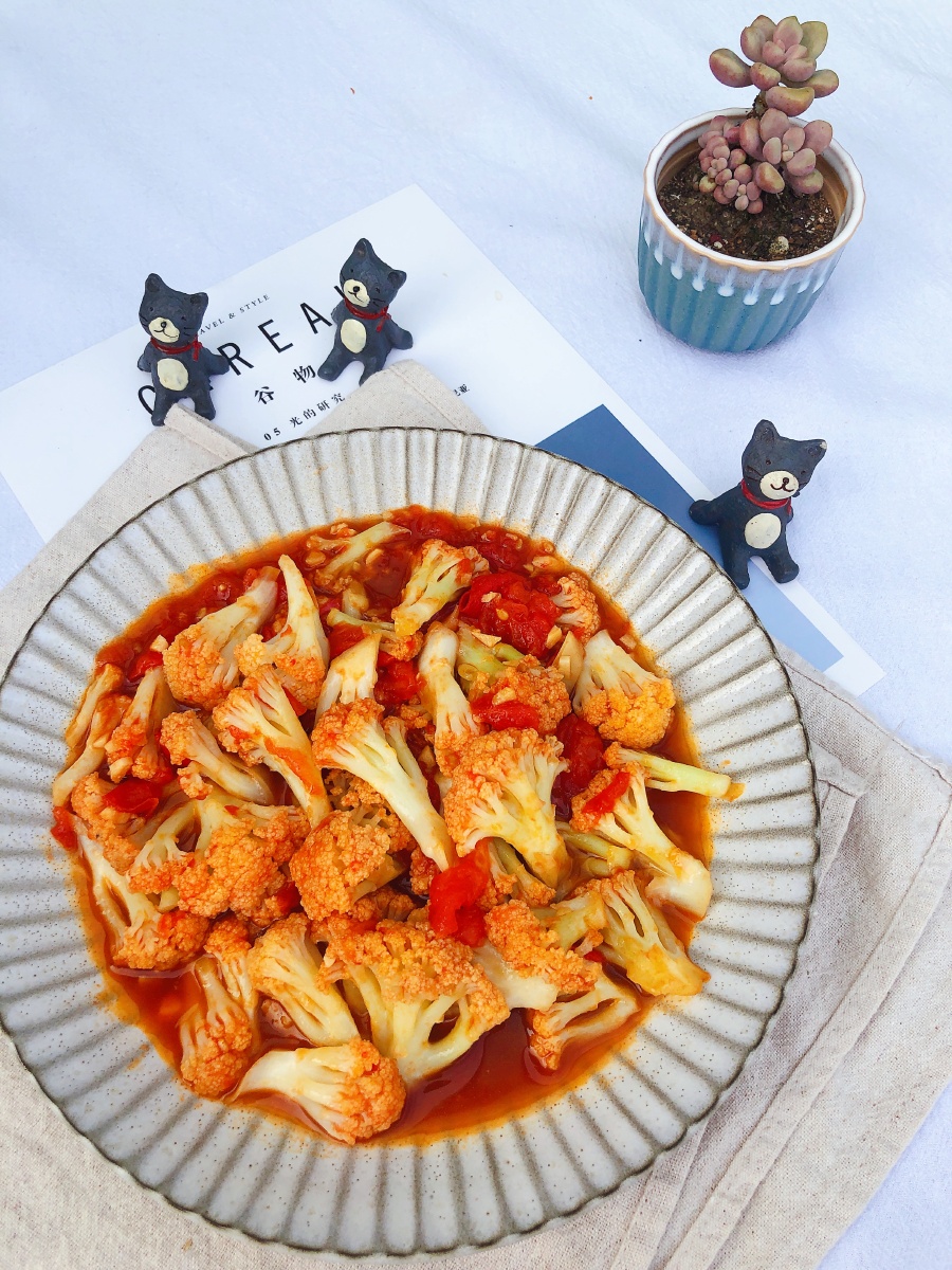 茄汁花菜送你一朵花吧