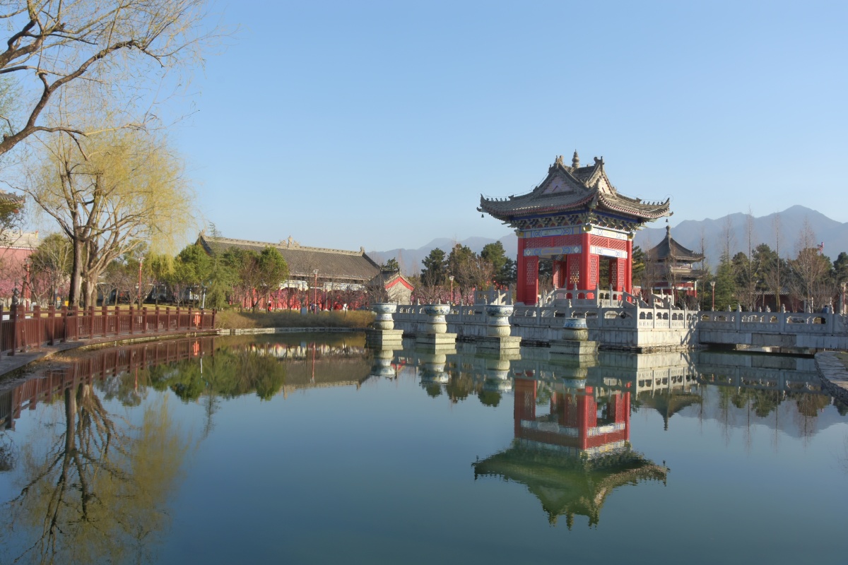 陕西周至县赵公明财神庙文化景区华夏正财神,赵氏宗祠,赵公明墓 - 西