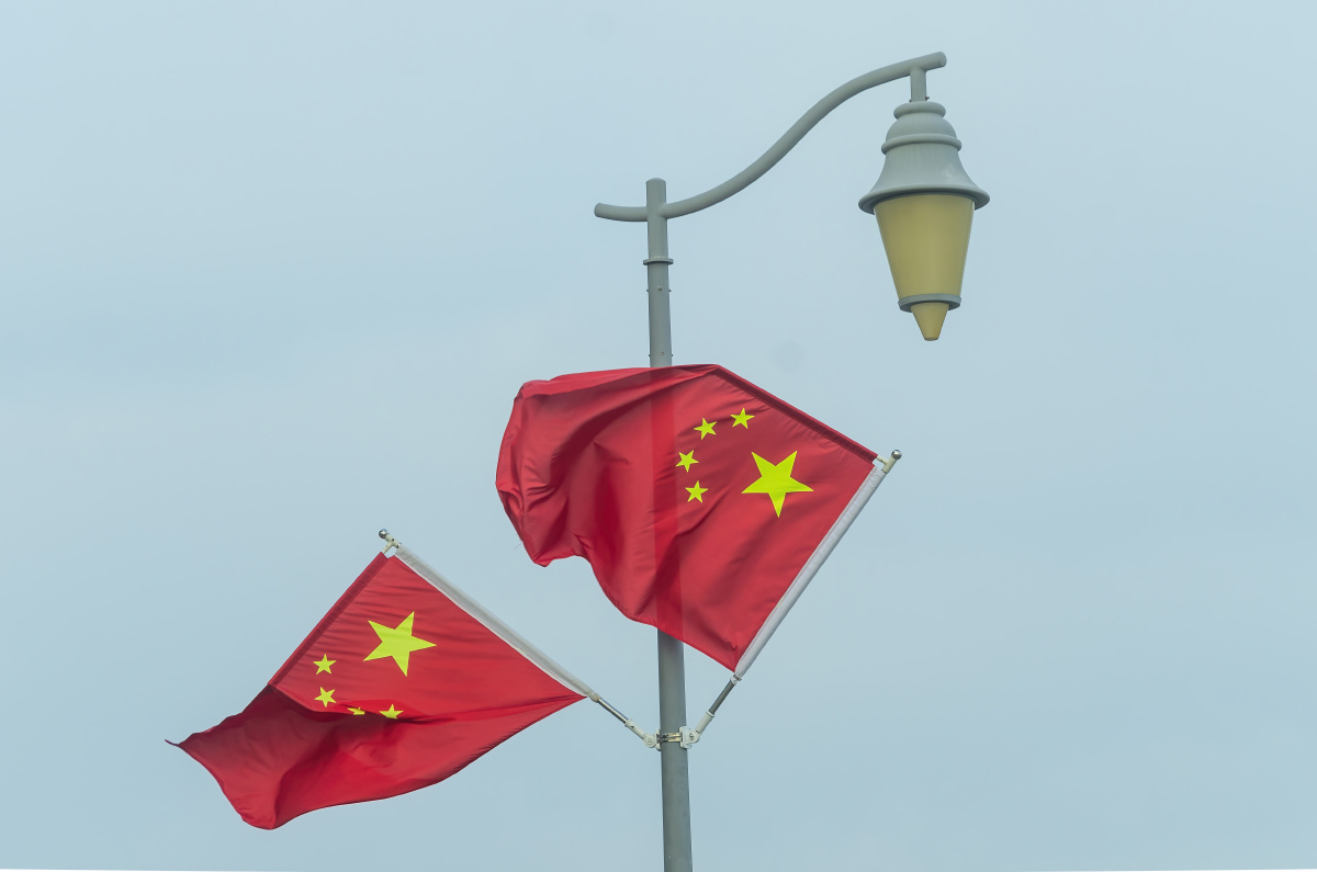 五星红旗随风飘扬