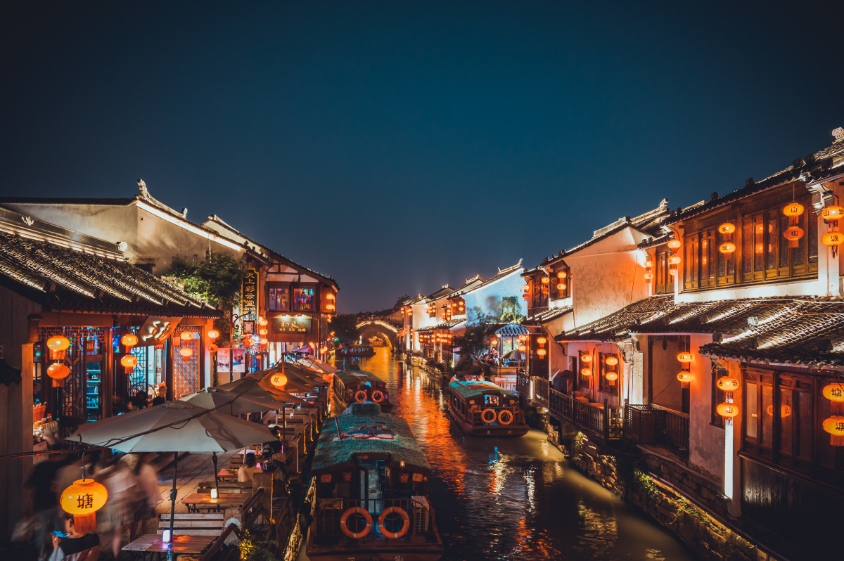 七里山塘苏州夜景