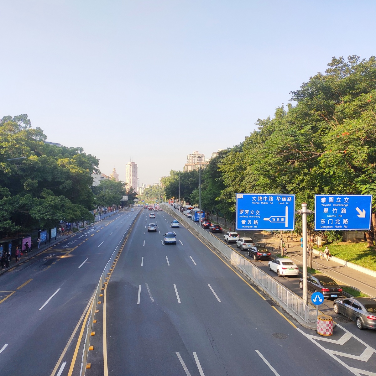 深圳罗湖爱国路车流