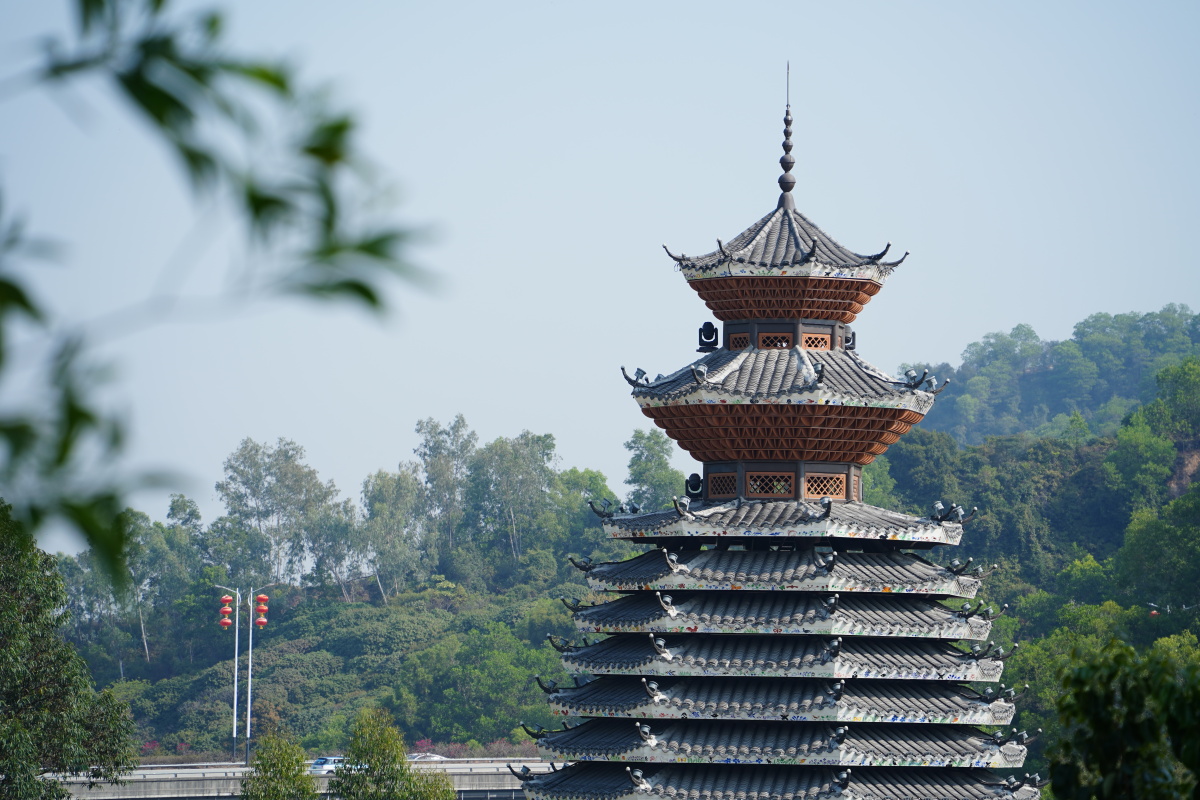 深圳旅游景点甘坑客家小镇文昌塔古塔