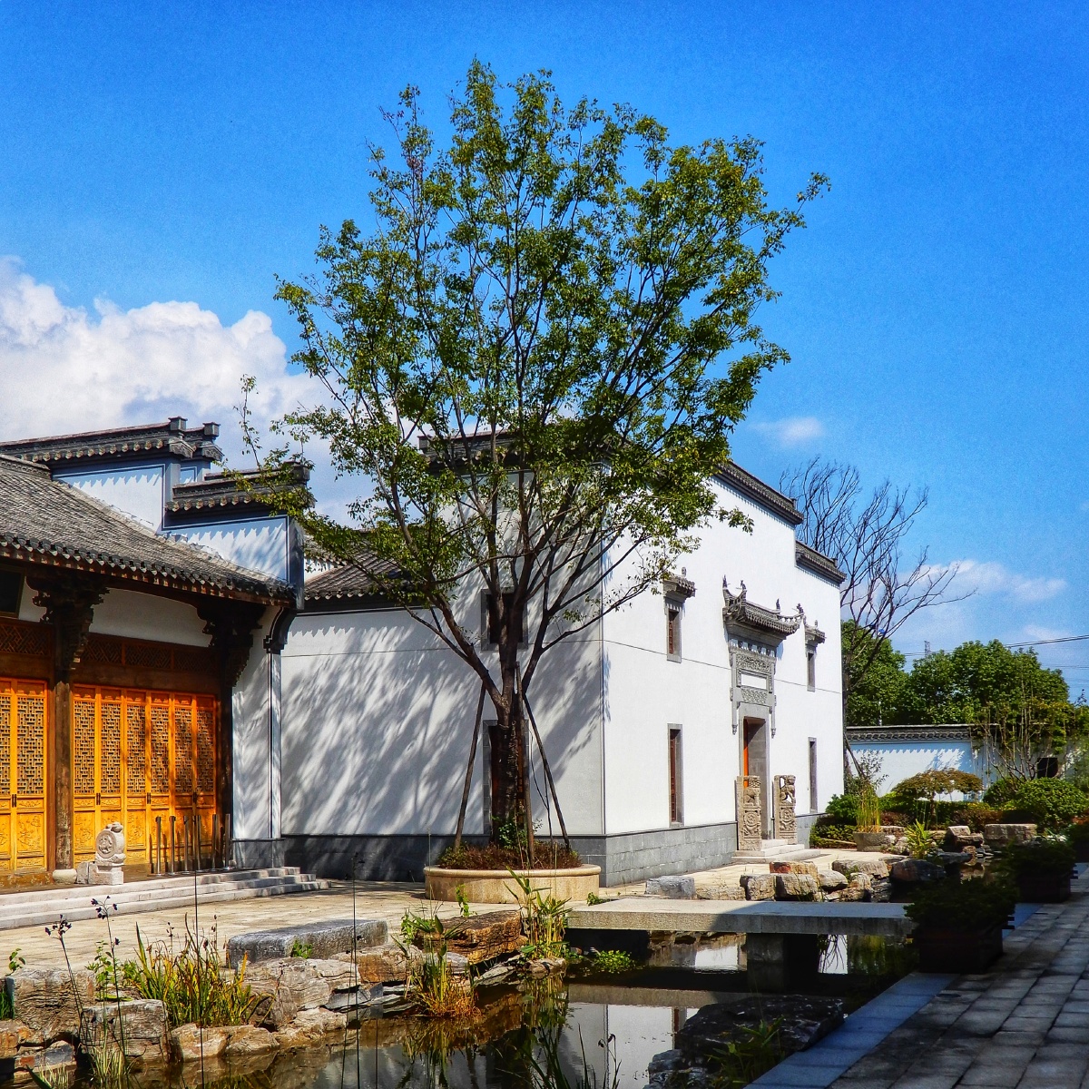 数码相机上海金刚博物馆典雅大气的新徽派建筑和花园