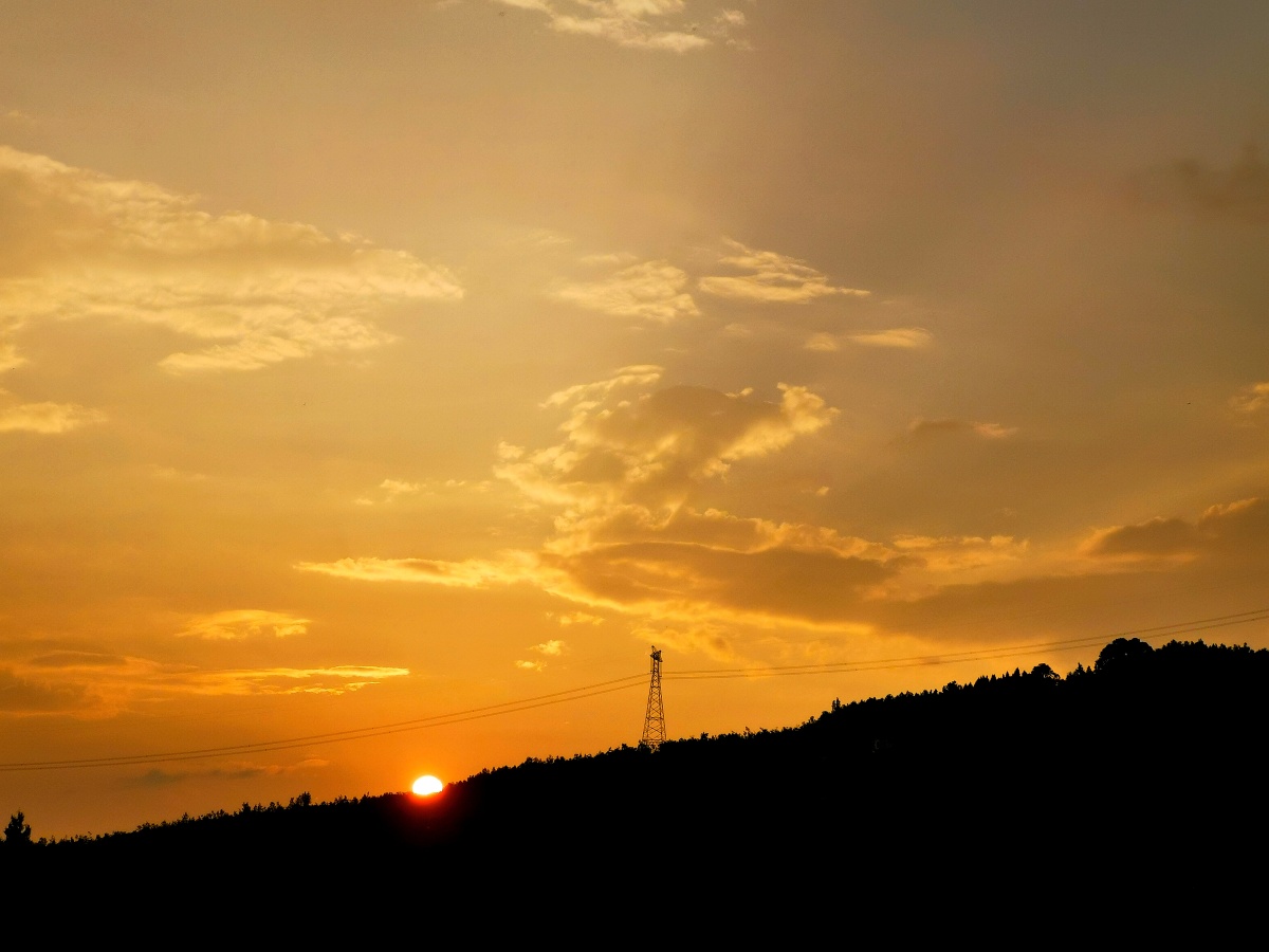 今天傍晚的天空格外的美