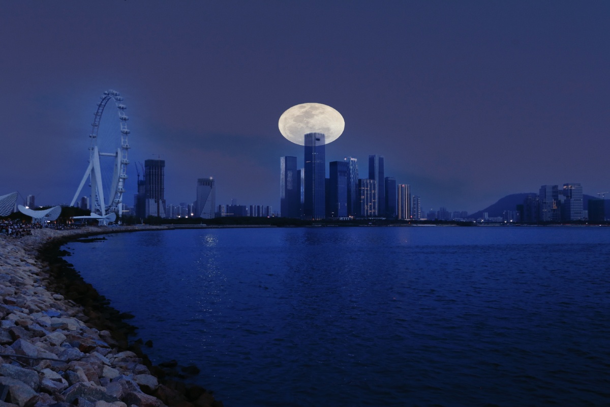 深圳宝安滨海文化公园夜景拍摄场地