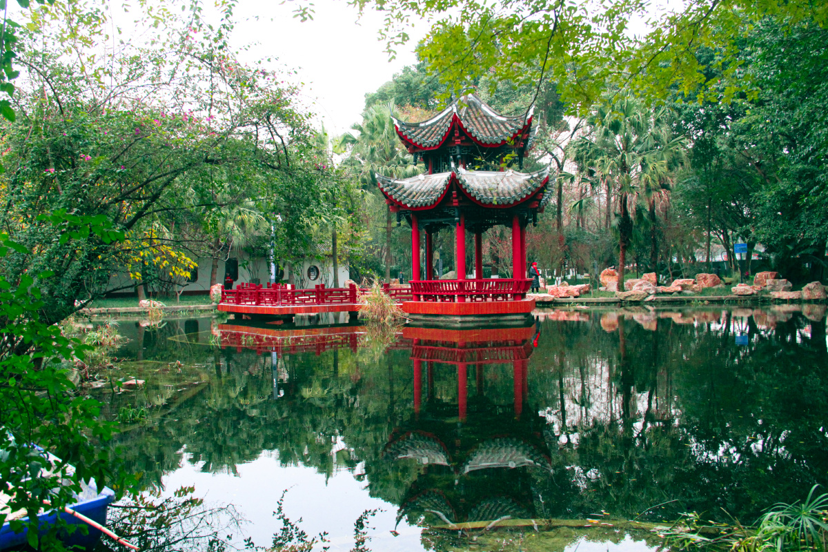 风景自然风光倒影亭子亭台水面景色 - 一叶红尘 - 图虫