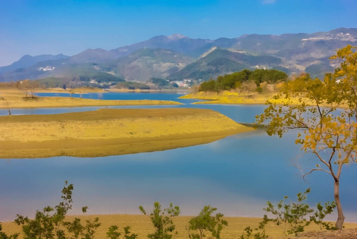 蕲春县七星水库七星岛秋色