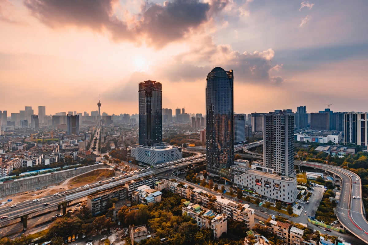 杉板桥立交的黄昏