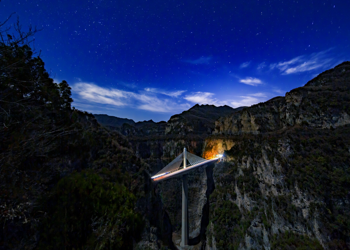 仙神河大桥之夜