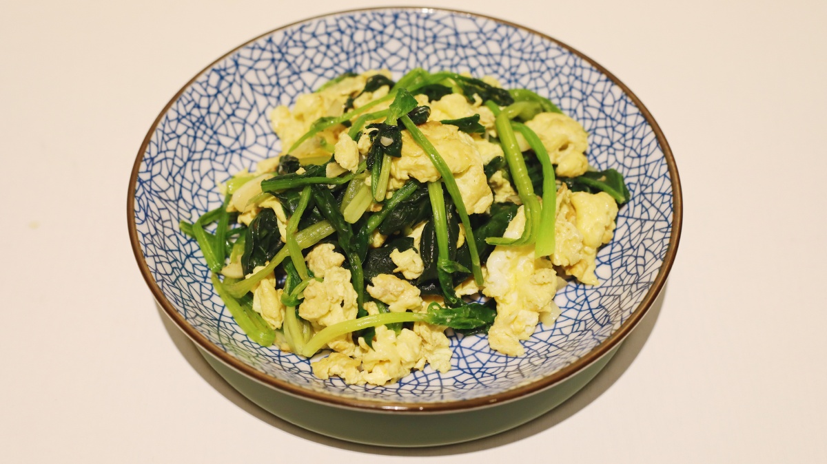 家常菜小白菜炒鸡蛋