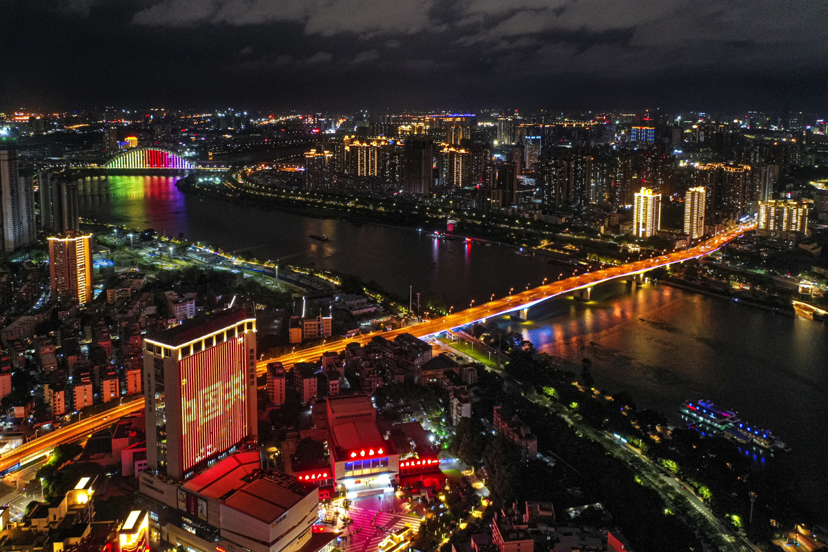 南宁邕江一桥夜景