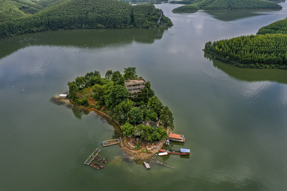 航拍武鸣仙湖水库