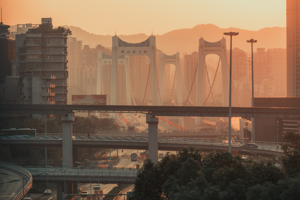 重庆鹅公岩大桥日出