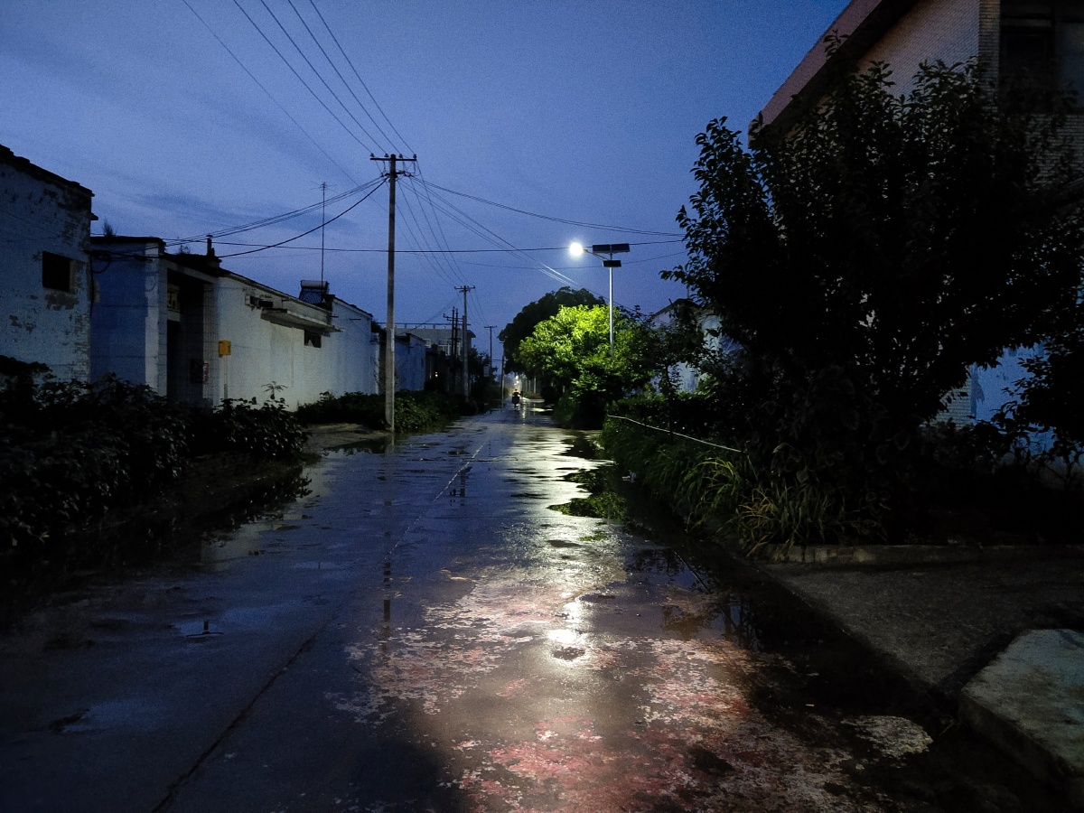 傍晚雨后的乡间小路