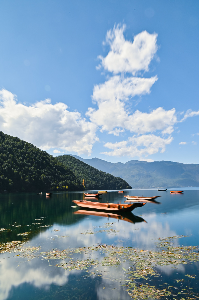 泸沽湖的镜面之美