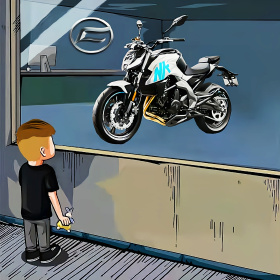 小c的moto日常标为重机车橱窗男孩画车服务的图博 - 小c的moto日常