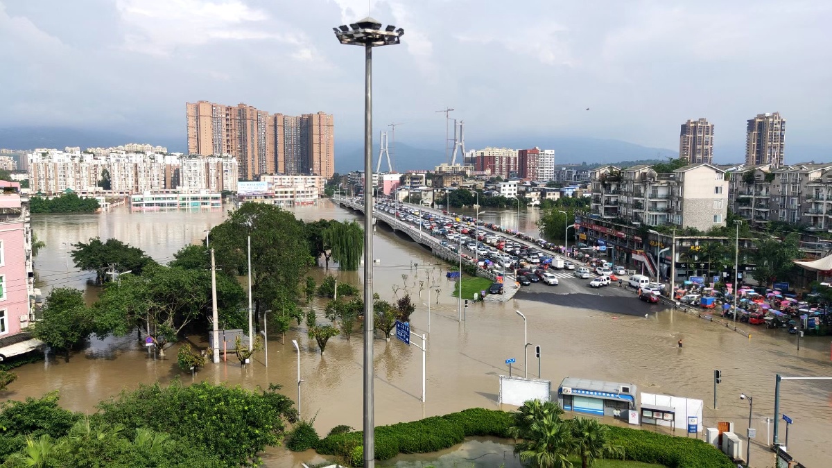 洪水淹没的城市