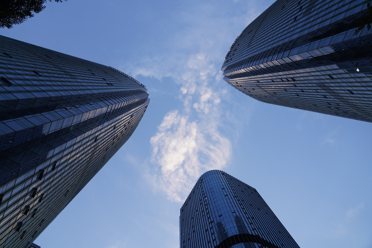 中国杭州高楼大厦拍摄