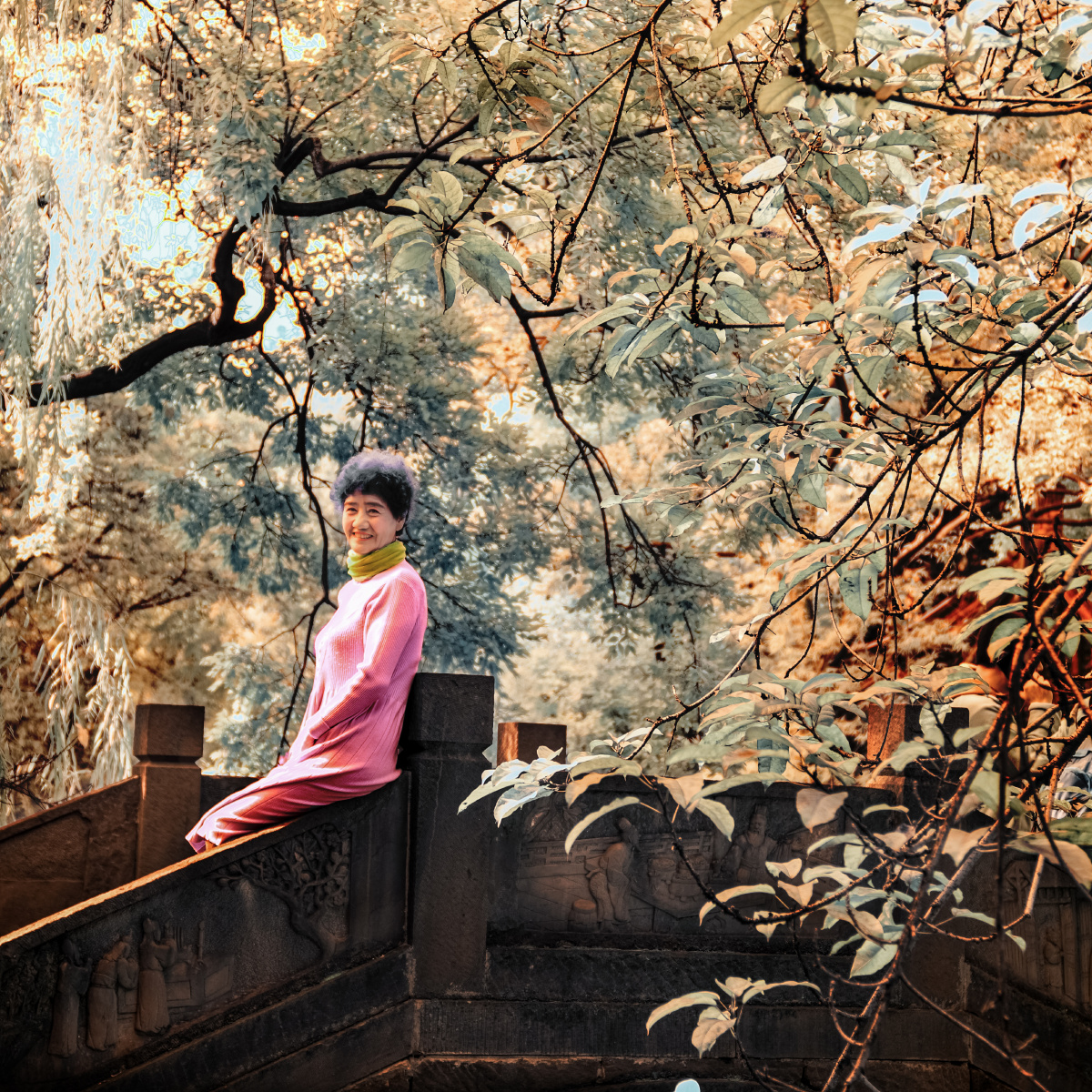 夕阳红红外人像摄影