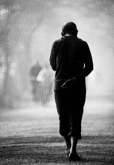 对话人生（1999.仲春一天清晨，拍于郫县团结镇白马村，相机：宾得Z1p，镜头300mmF4.5折反,胶片：柯达金100）