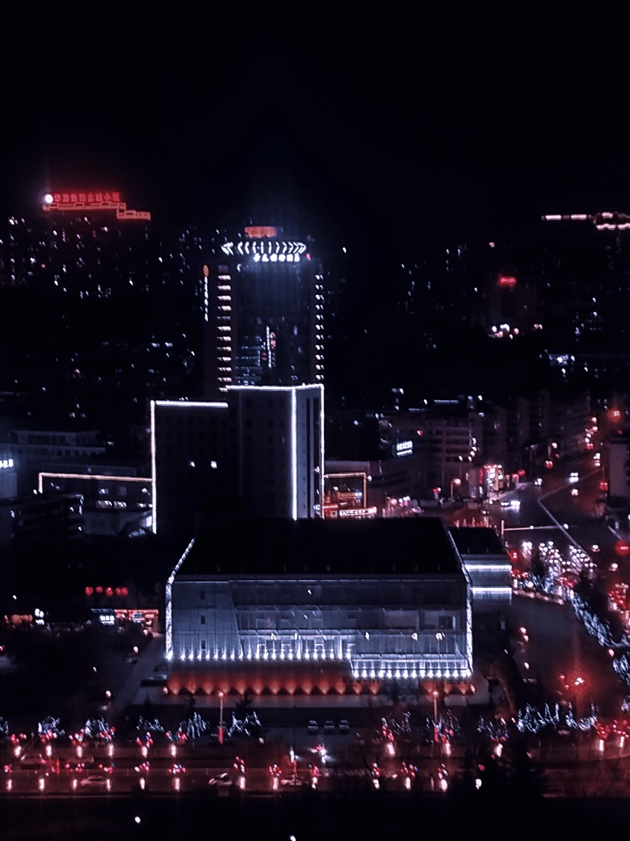 山西阳泉2021正月新春夜色