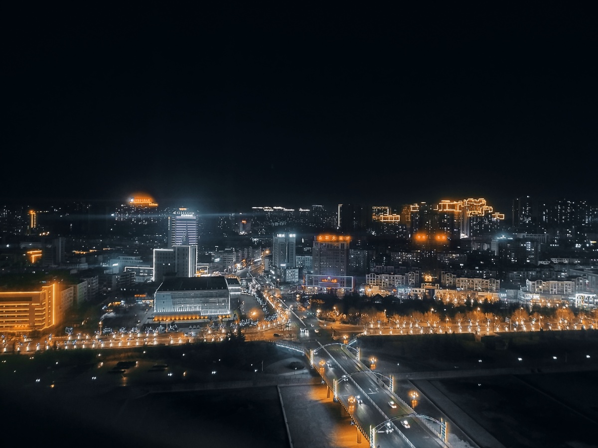 山西阳泉2021正月新春夜色