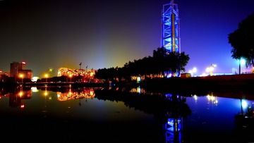 鸟巢夜色