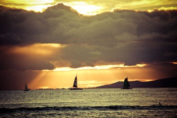 waikiki 日落