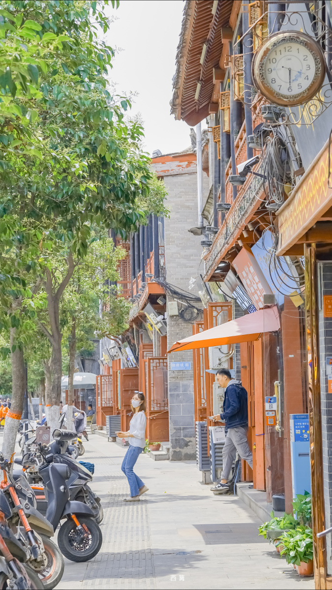 开封书店街春季复古店铺壁纸