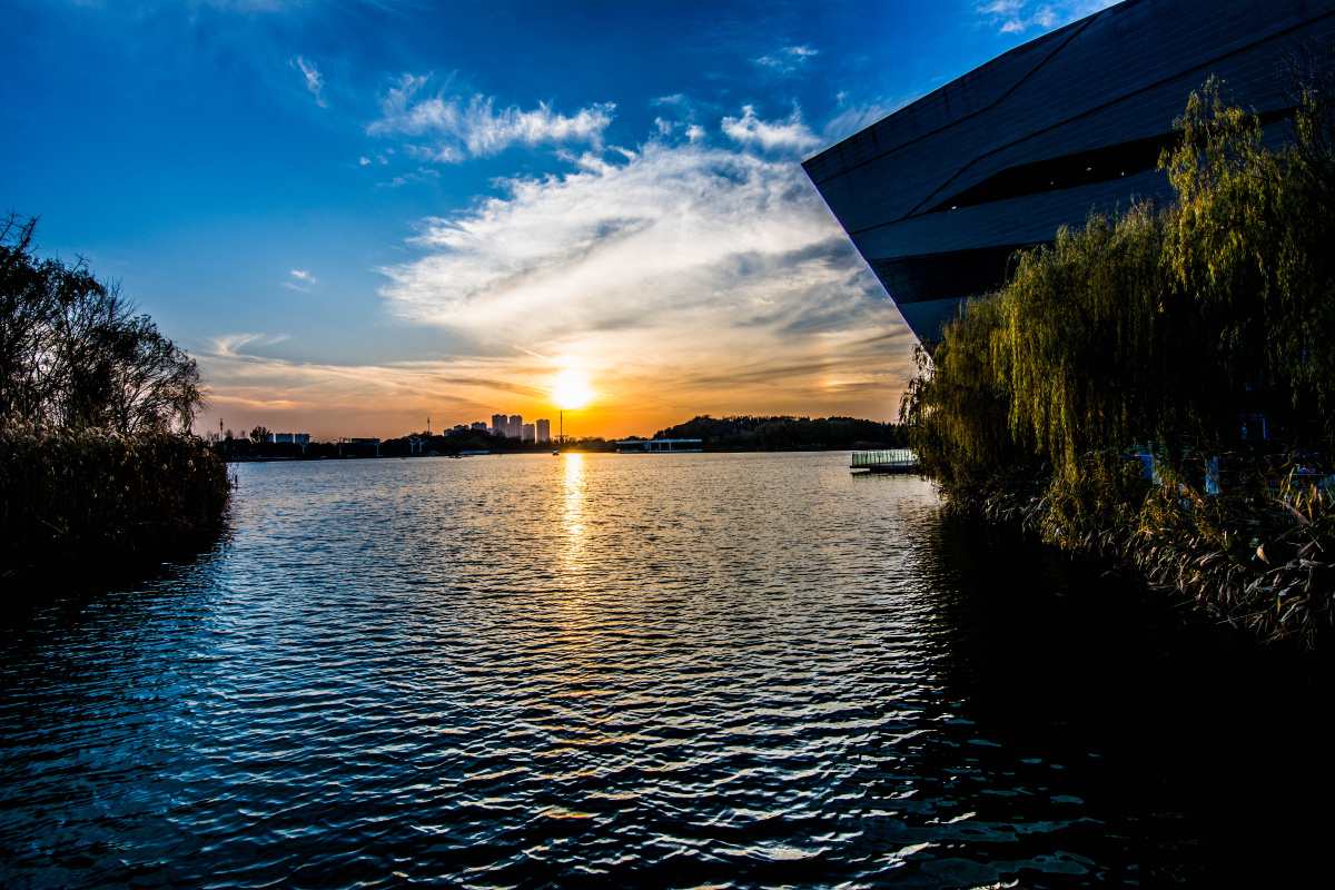 冬日里的泰州天德湖景区