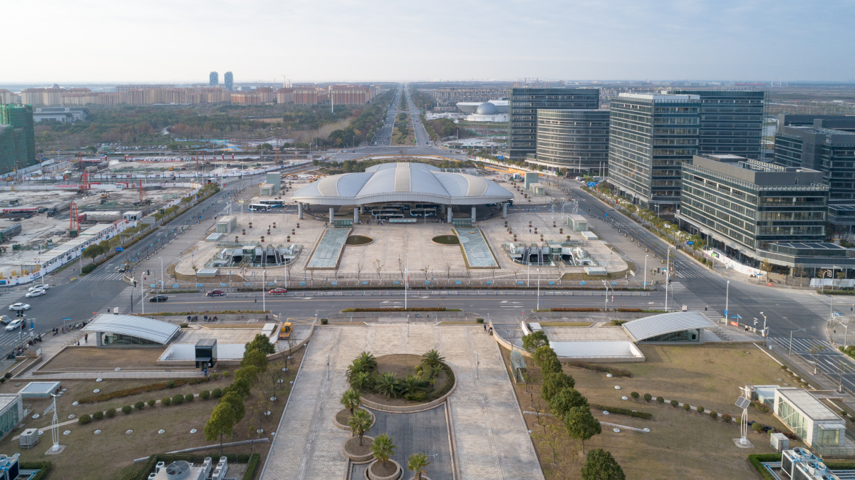 临港新城滴水湖航拍