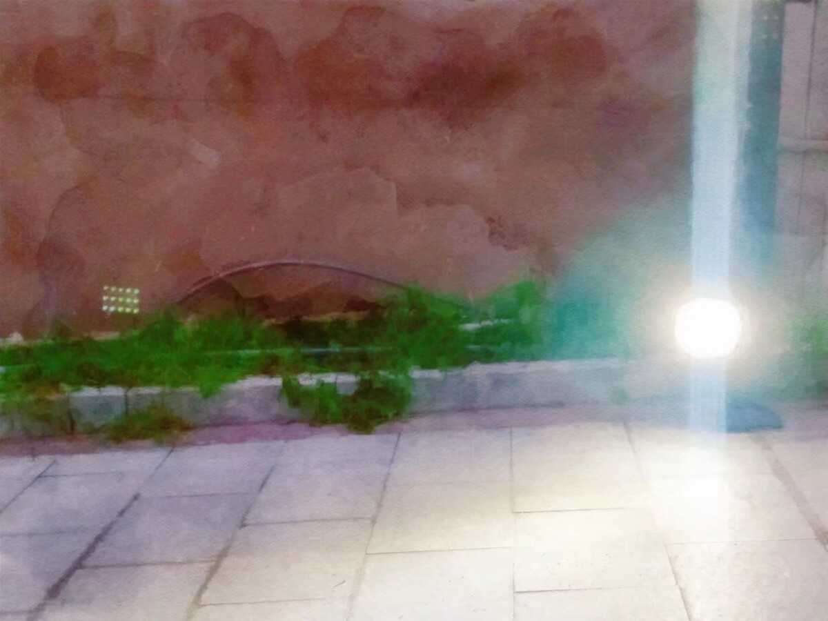小区门口的光束
