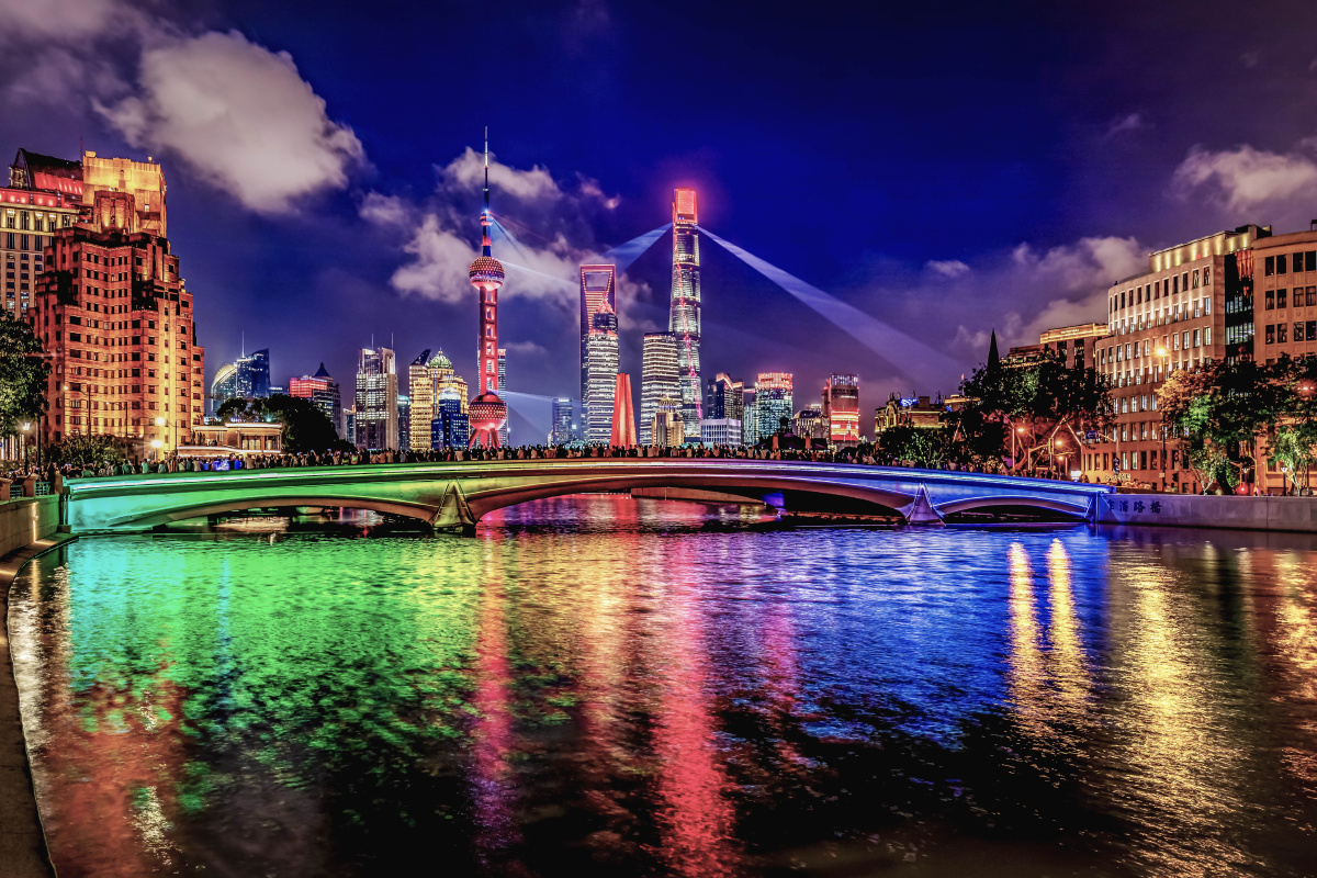 乍浦路桥的夜景