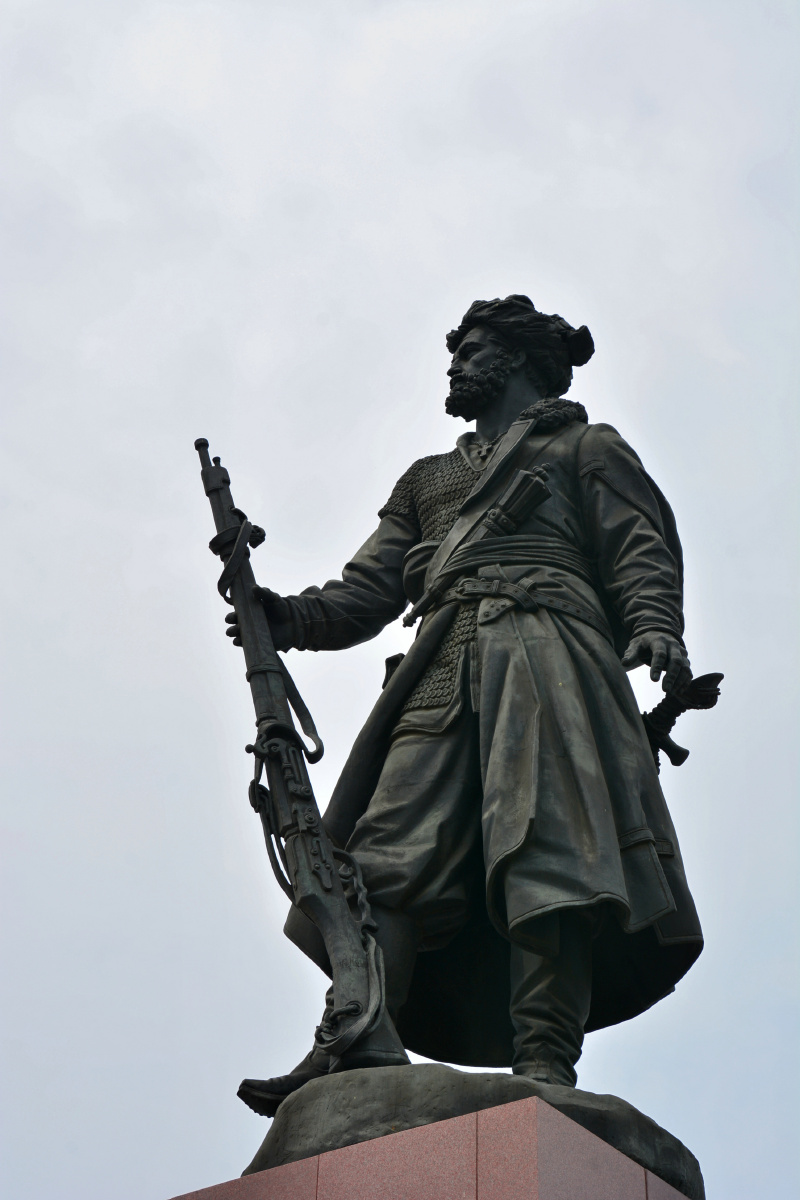 俄罗斯 伊尔库茨克 西部开拓者 雕塑