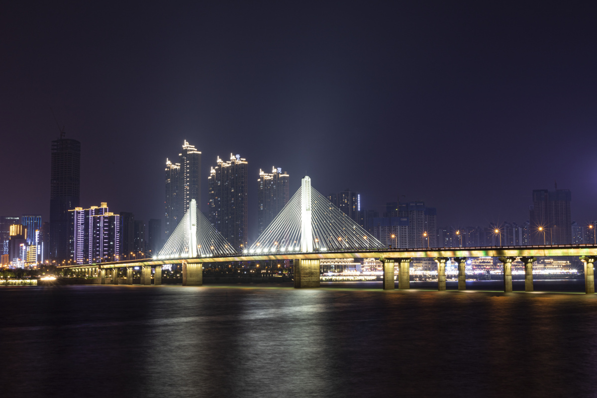 长沙湘江大桥夜