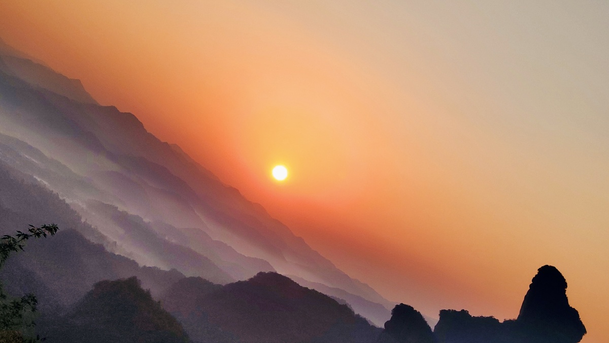 韶关丹霞山日出日落