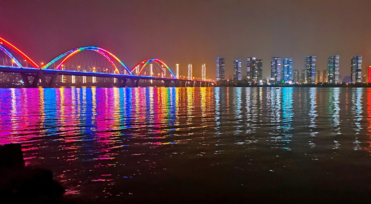 绚丽多彩的福元路大桥手机片