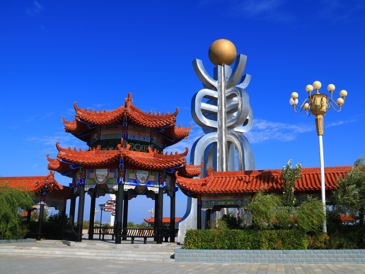 华夏东极抚远黑瞎子岛乌苏镇东极广场风光