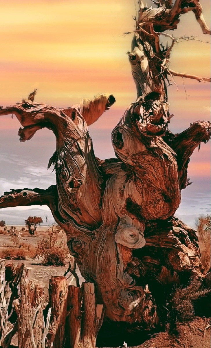 胡杨树千年不朽的胡杨树千姿百态