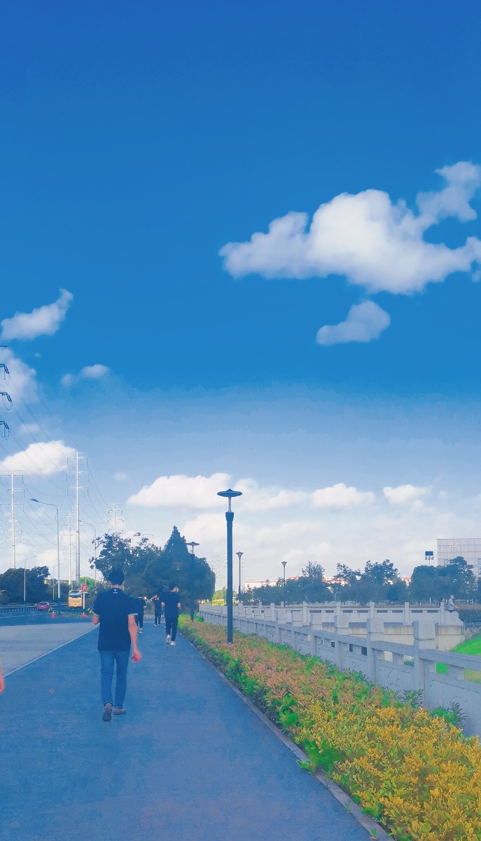 七点钟的早晨天空贩卖白云