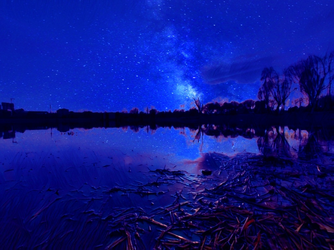 为这晚霞披上一片星空是啥样事儿的