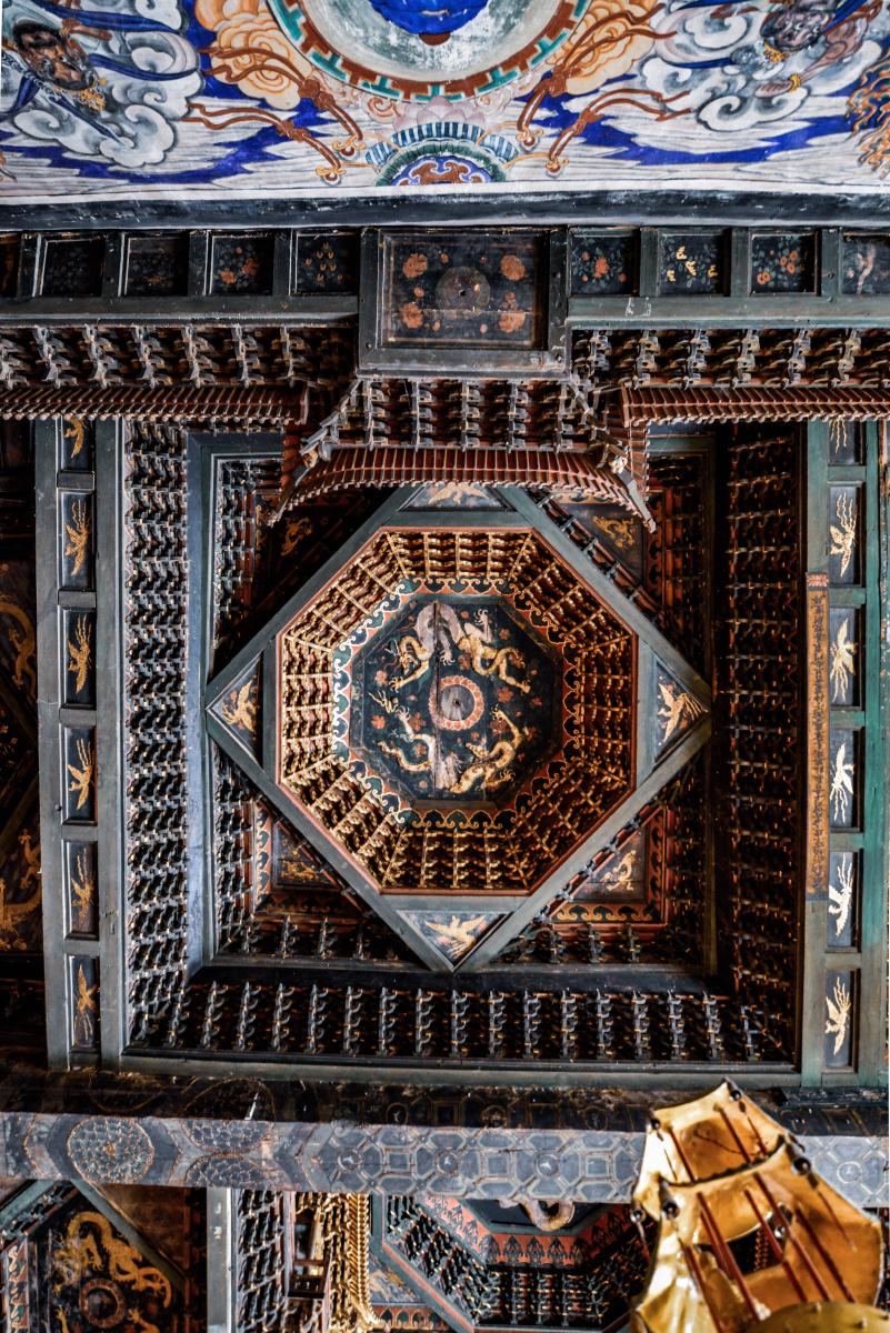 山西古建考察应县净土寺第六批国保金代遗构藻井精美绝伦