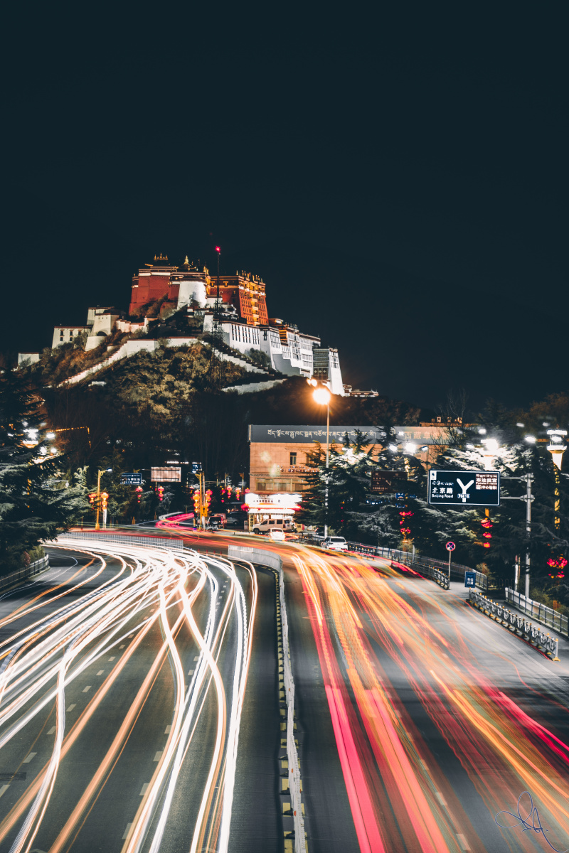 最佳位置拉萨夜景布达拉宫