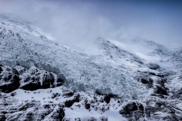 雪过天晴的卡若拉冰川