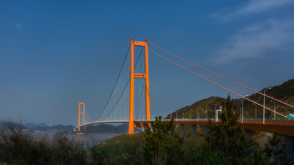 西堠门大桥,拍摄于2016年3月.