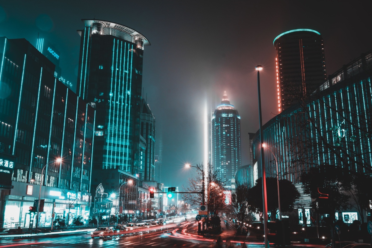 无锡市区人民路夜景