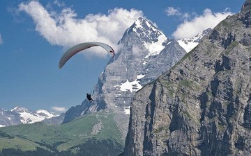 Parachuting and mountain