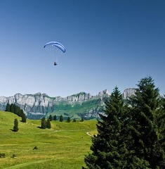 Parachuting man