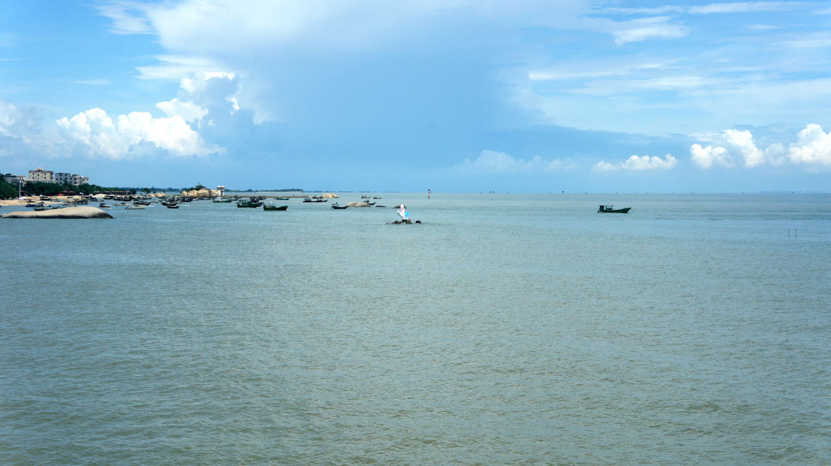 拍大海玩码头广西钦州沙井港